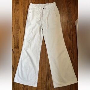 VTG 70s Disco Jeans White Wide Leg-Trouser Style Jeans Size 30/09 waist is 28”